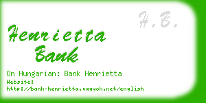 henrietta bank business card